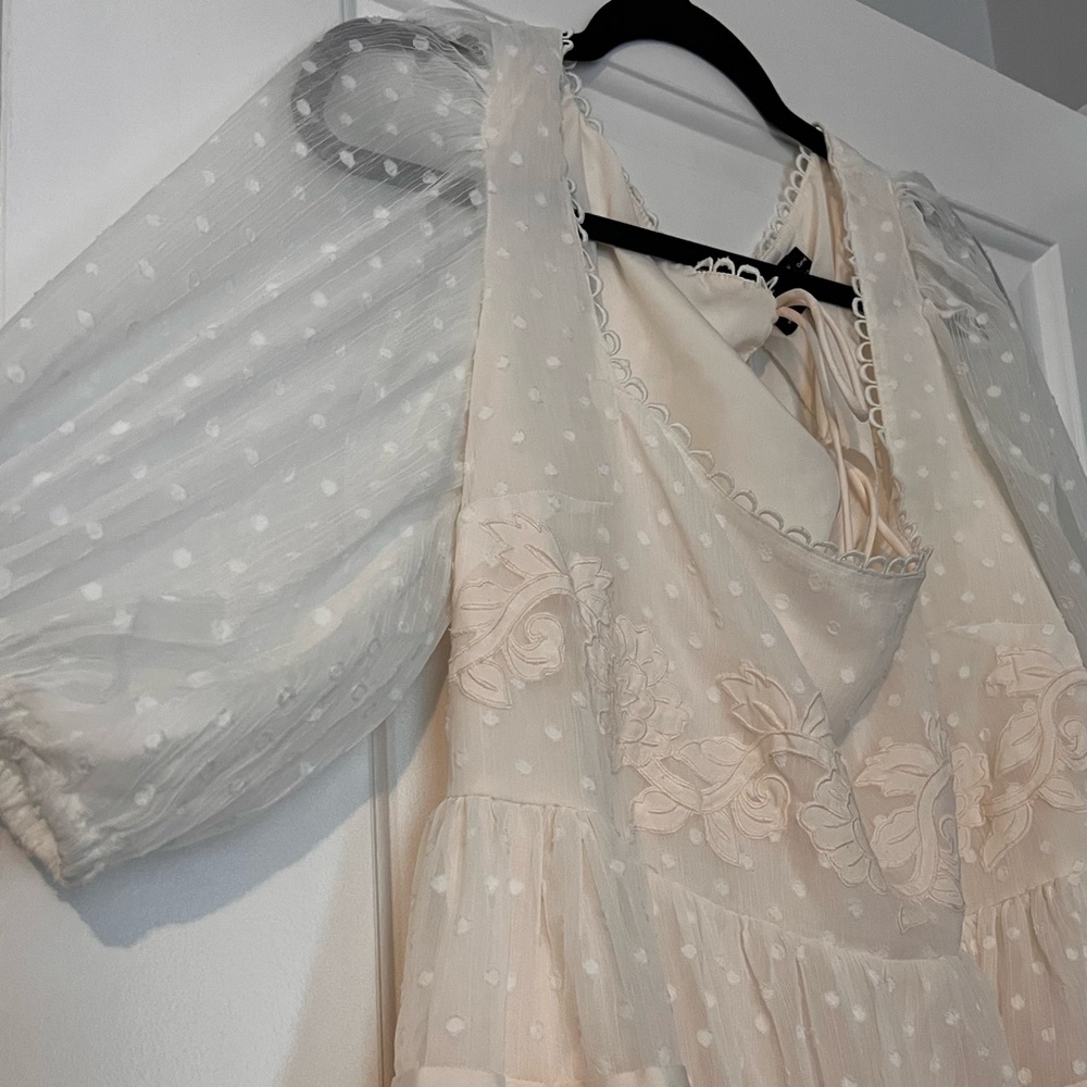 ASOS Curve Embroidered Square Neck Mini Smock Dress - Picture 8 of 10